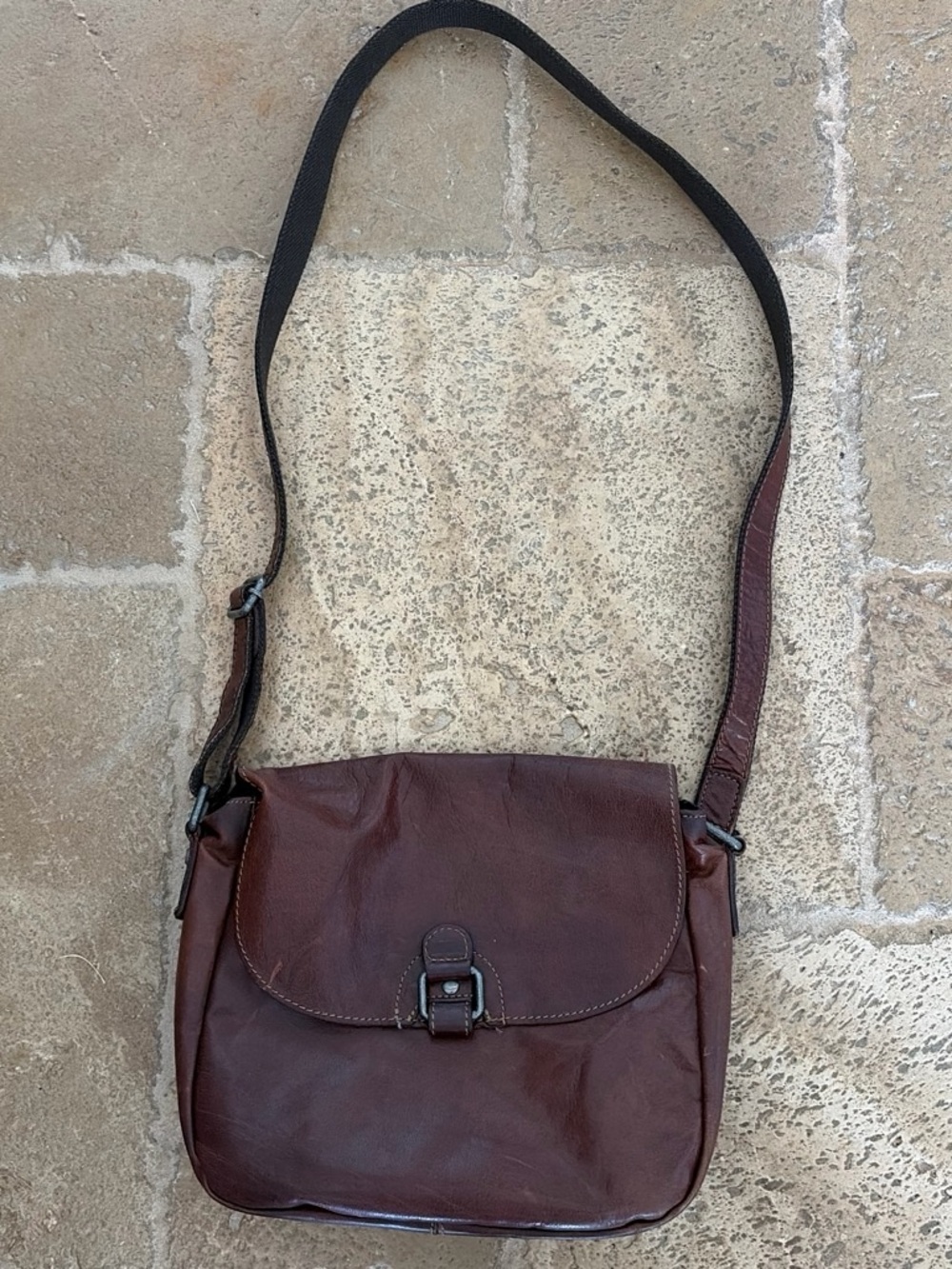 Women’s Jack George Brown Leather Messenger Style Bag